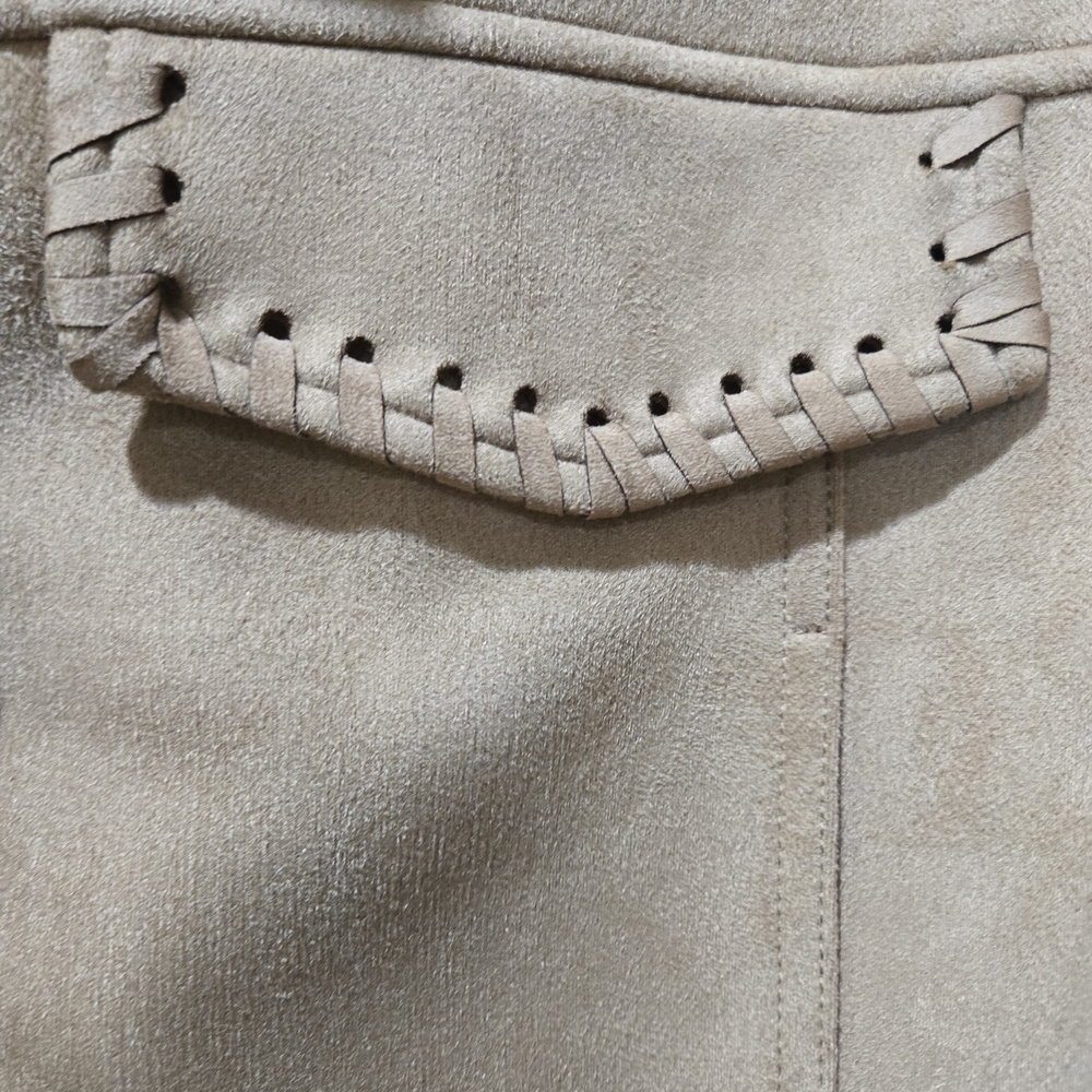 Zara Faux Leather Tan Women's Jacket with Stitch Detailing Size XL EUC - Picture 8 of 10